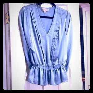 Michael Kors light blue silk blouse